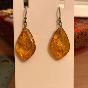Genuine Amber Drop Earrings